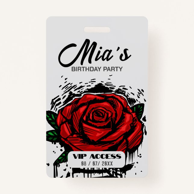 Birthday Party VIP Access Badge (Front)