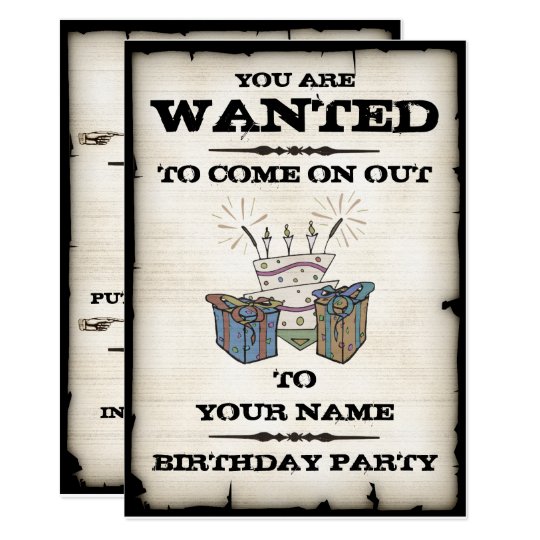 Birthday Party Wanted Invitations | Zazzle.com