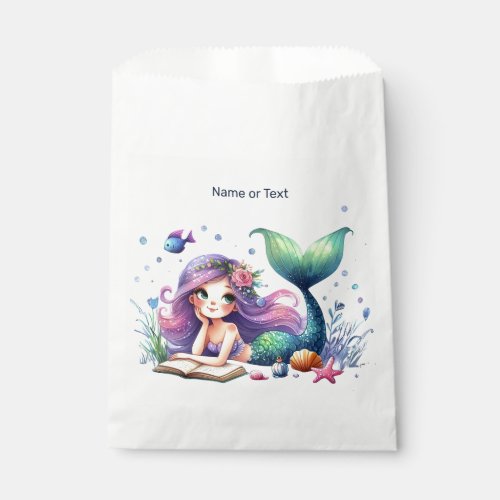 Birthday Party Watercolor Mermaid Sea Life Cute Favor Bag