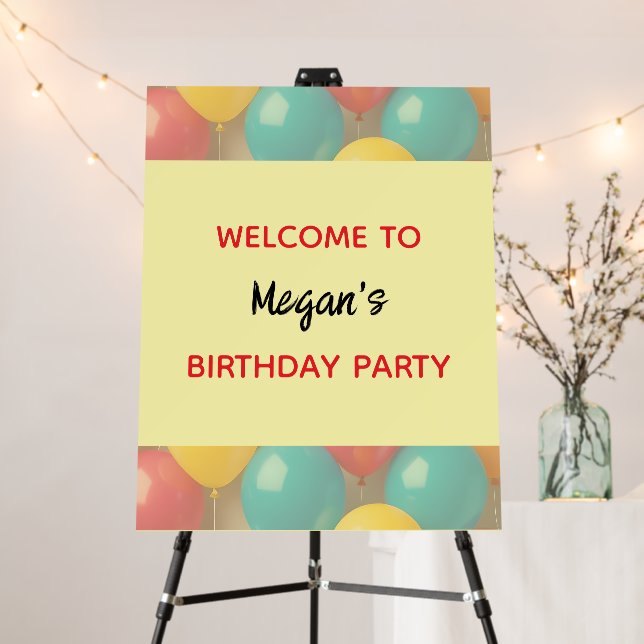Birthday Party Welcome Sign  (In Situ (Stand))
