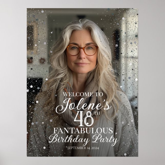 Birthday party welcome sign with photo (Front)