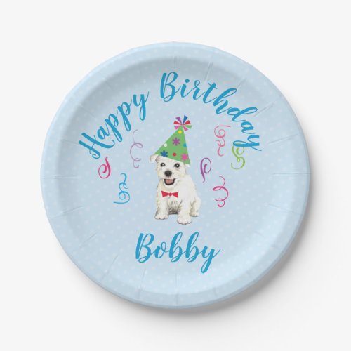 Birthday Party Westie Paper Plates