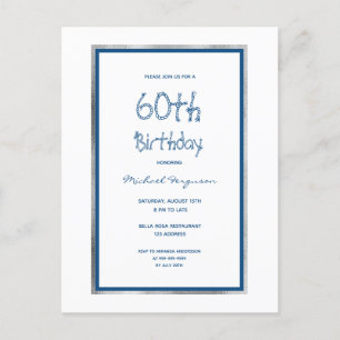 Birthday Party white blue nautical invitation Postcard