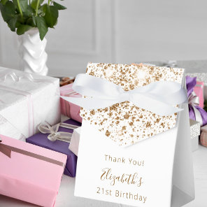 Birthday Party white gold glitter thank you Favor Boxes