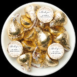 Birthday party  white gold glitter thank you hershey®'s kisses®<br><div class="desc">For an elegant 50th (or any age) birthday party. A white background color. Decorated with faux gold glitter dust. Personalize and add a name/age. With the text "thank you"</div>