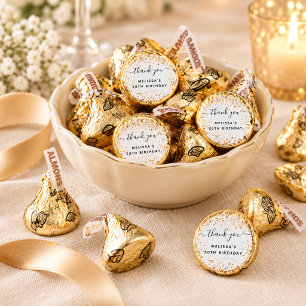 Birthday party  white gold thank you hershey®'s kisses®