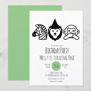Birthday Party Wild Animals Party Invitation