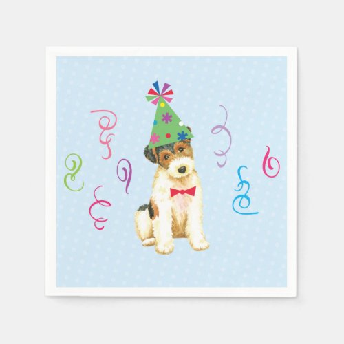 Birthday Party Wire Fox Terrier Napkins