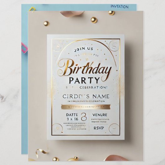 Birthday party wise card  (Front/Back)