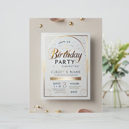 Birthday party wise card  (Standing Front)