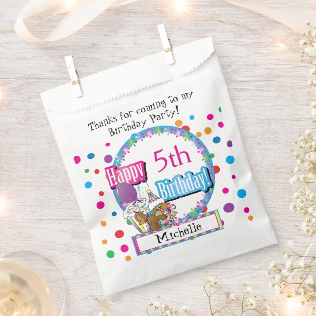 Birthday Party with Cute Cartoon Squirrel  Favor Bag (Clipped)