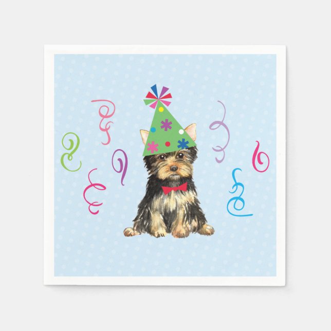 Birthday Party Yorkie Napkins (Front)
