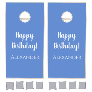 Birthday Pastel Blue Personalized Birthday Party Cornhole Set