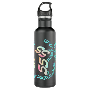 Birthday Pastel Watercolor Rainbow Typography Stainless Steel Water Bottle