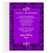 Birthday, Pastor, Purple/Silver Abstract Patterns Cards (Inside (Right))