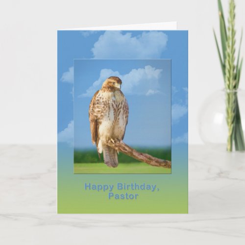 Birthday Pastor Rough Legged Hawk Bird Card