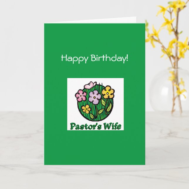 Birthday Pastors Wife Christian Card BL (Yellow Flower)