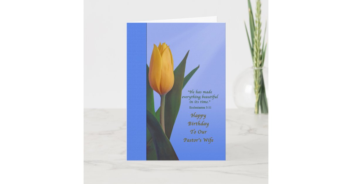 Birthday, Pastor's Wife, Golden Tulip Flower Card | Zazzle