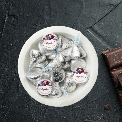 Birthday patriotic USA red white blue flag Hersheys Kisses