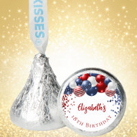 Birthday patriotic USA red white blue flag