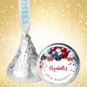 Birthday patriotic USA red white blue flag Hershey®'s Kisses®