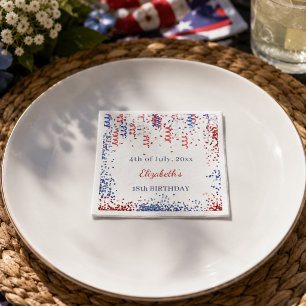 Birthday patriotic USA red white blue Napkins