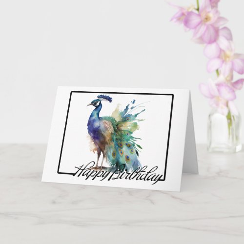 Birthday Peacock Card