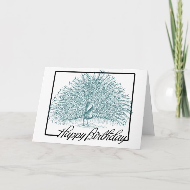 Birthday Peacock Card (Front)