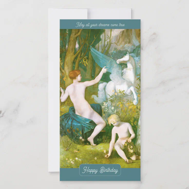 Birthday Pegasus Puvis de Chavannes CC0549 Card (Front)