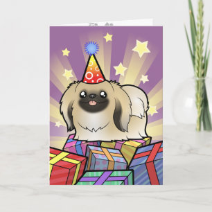 Birthday Pekingese (show cut) Card