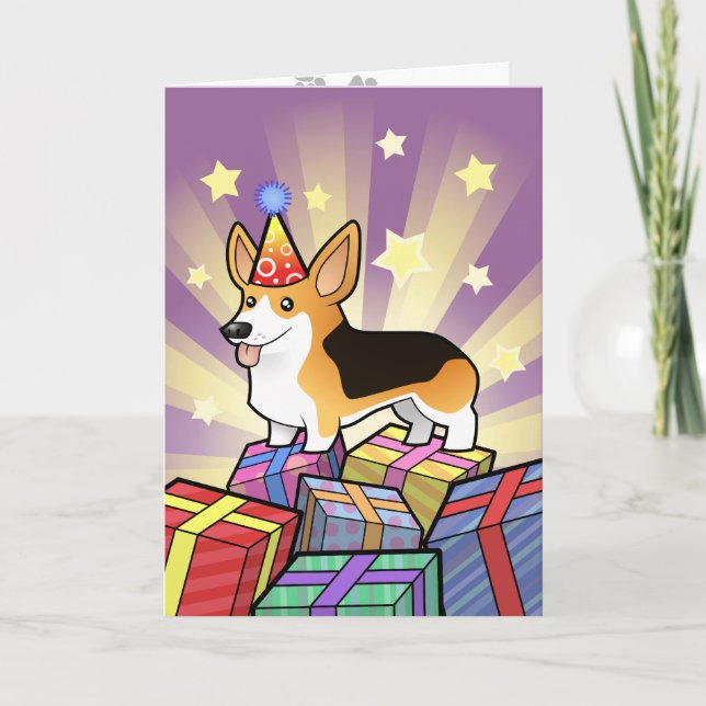 Birthday Pembroke Welsh Corgi Card (Front)