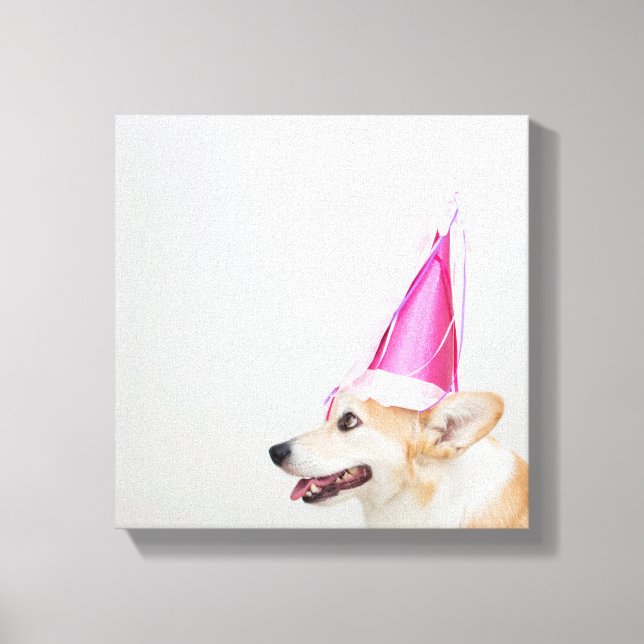 Birthday Pembroke Welsh Corgi Dog Canvas Print (Front)