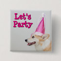 Birthday Pembroke Welsh Corgi Dog Pinback Button