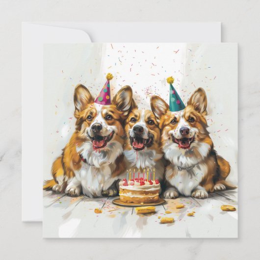 Birthday Pembroke Welsh Corgi Dogs (Front)