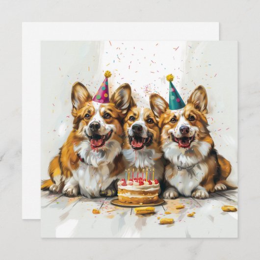 Birthday Pembroke Welsh Corgi Dogs (Front/Back)