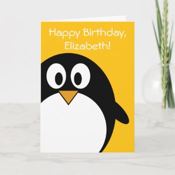 Birthday Penguin Customizable Card by MyPetShop at Zazzle