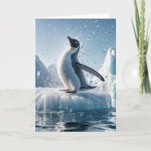 Birthday Penguin On An Iceberg Card