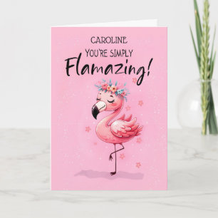 Birthday Personalize with Flamingo Fabulous Fun Card