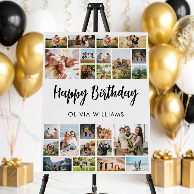 Birthday Personalized 24 Photo Collage Foam Board (Creator Uploaded)