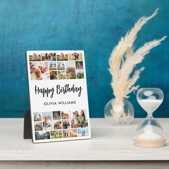 Birthday Personalized 24 Photo Collage Plaque (Side)