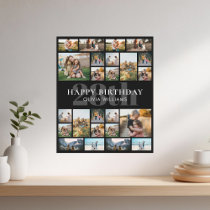 Birthday Personalized 24 Photo Collage Poster
