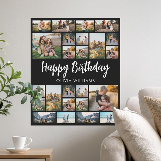 Birthday Personalized 24 Photo Collage Poster (Creator Uploaded)