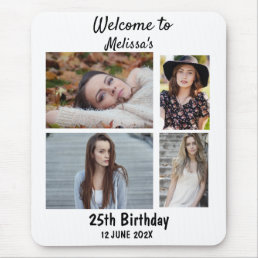 Birthday Personalized 4 Photo Collage Mouse Pad