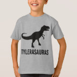 Birthday Personalized Dinosaur Shirt<br><div class="desc">Cute dinosaur personalized birthday shirt. Look for our matching dad and mom shirts!</div>