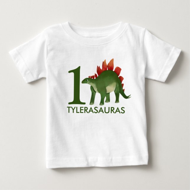 Birthday Personalized Dinosaur Shirt, 1st birthday Baby T-Shirt (Front)