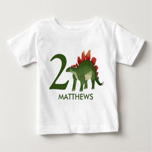 Birthday Personalized Dinosaur Shirt 2nd birthday Baby T_Shirt