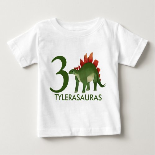 Birthday Personalized Dinosaur Shirt 3rd birthday Baby T_Shirt