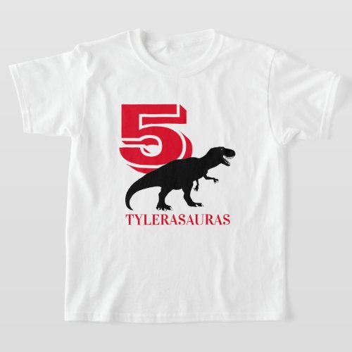 Birthday Personalized Dinosaur Shirt 5th birthday T_Shirt