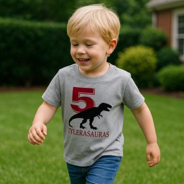 Birthday Personalized Dinosaur Shirt, 5th birthday T-Shirt (Creator Uploaded)
