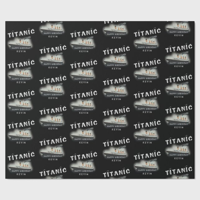 Birthday Personalized Name Titanic Wrapping Paper (Seam)